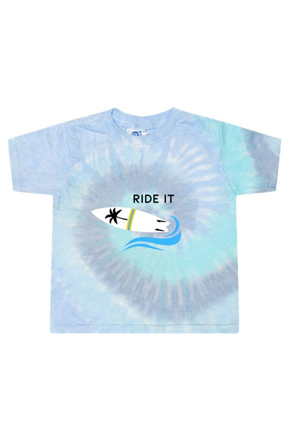 Ride it Tie-Dye Lagoon Ladies' Cropped T-Shirt