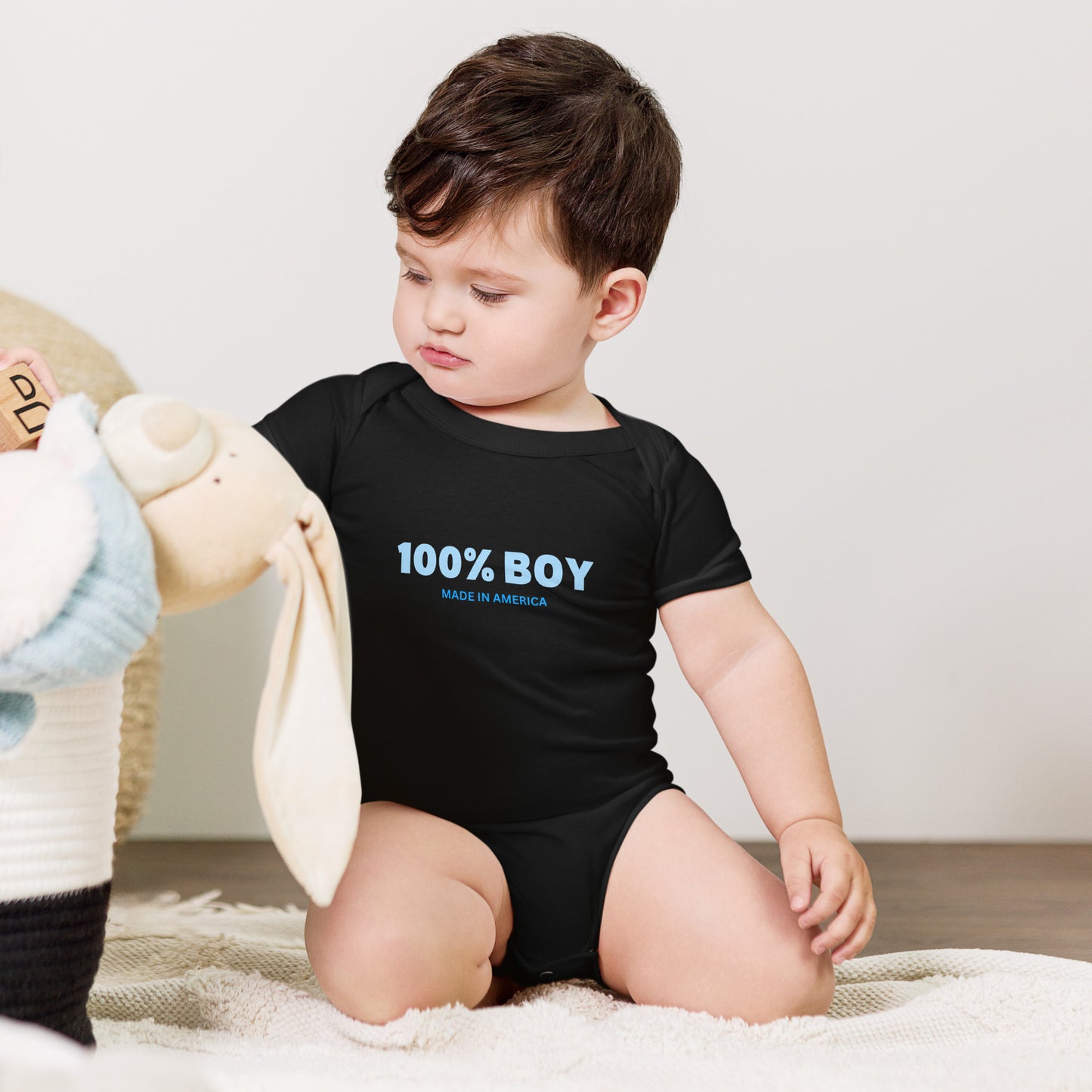 100% Boy USA Baby One Piece- Blue Design