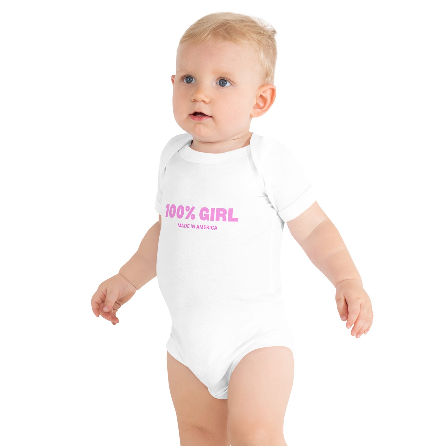 100% Girl USA Baby One Piece- Pink Design