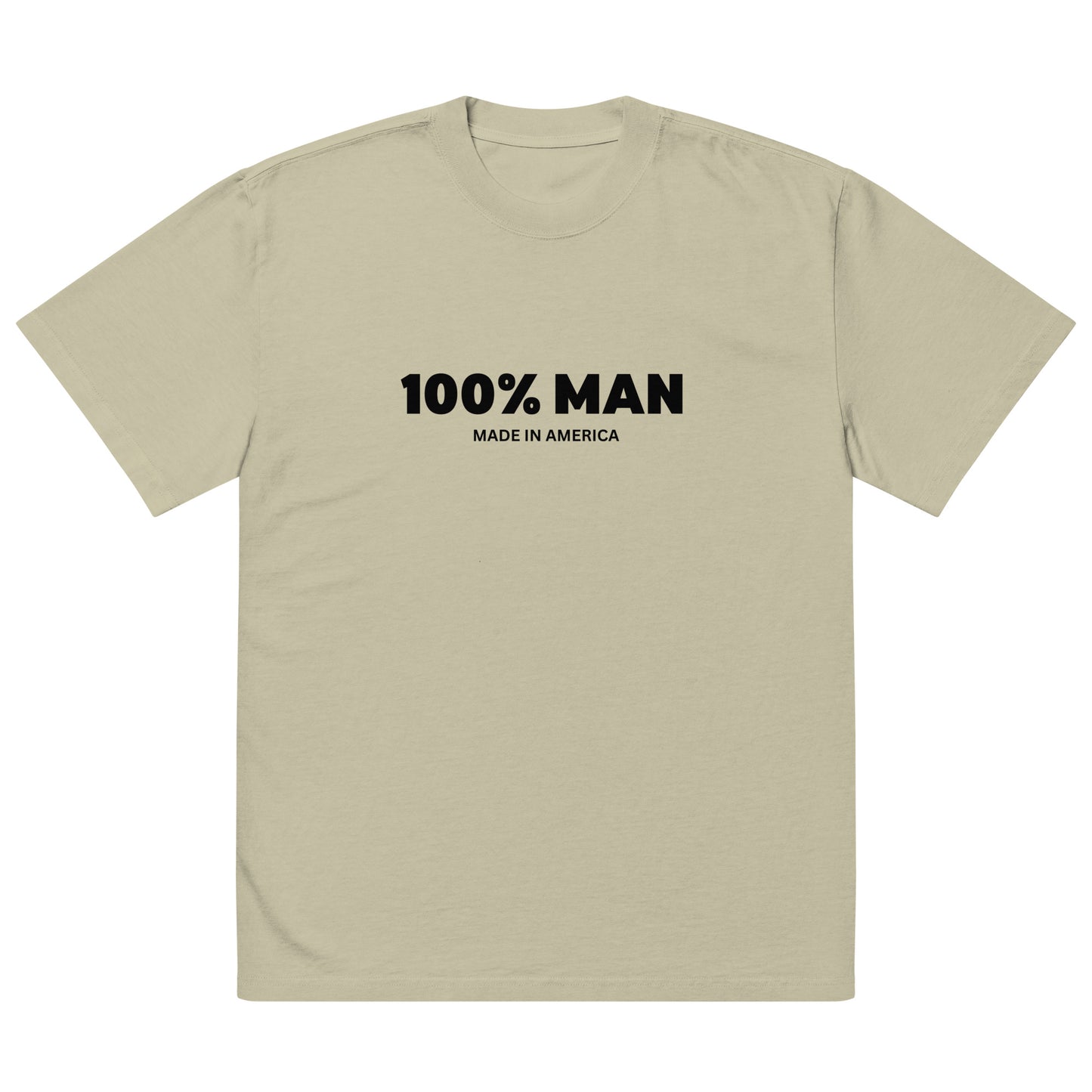 100% Man USA Oversized Faded T-Shirt - Black Design