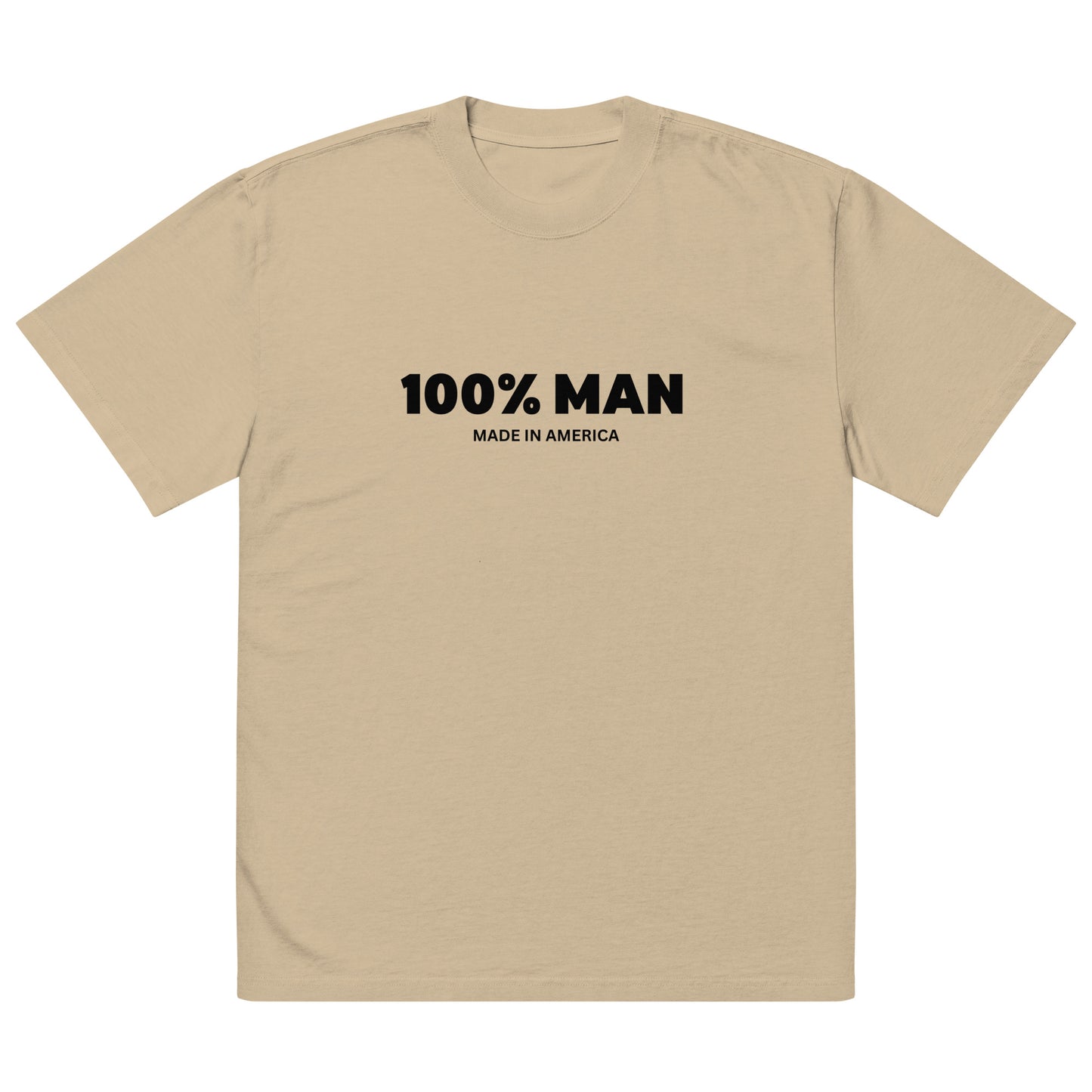 100% Man USA Oversized Faded T-Shirt - Black Design