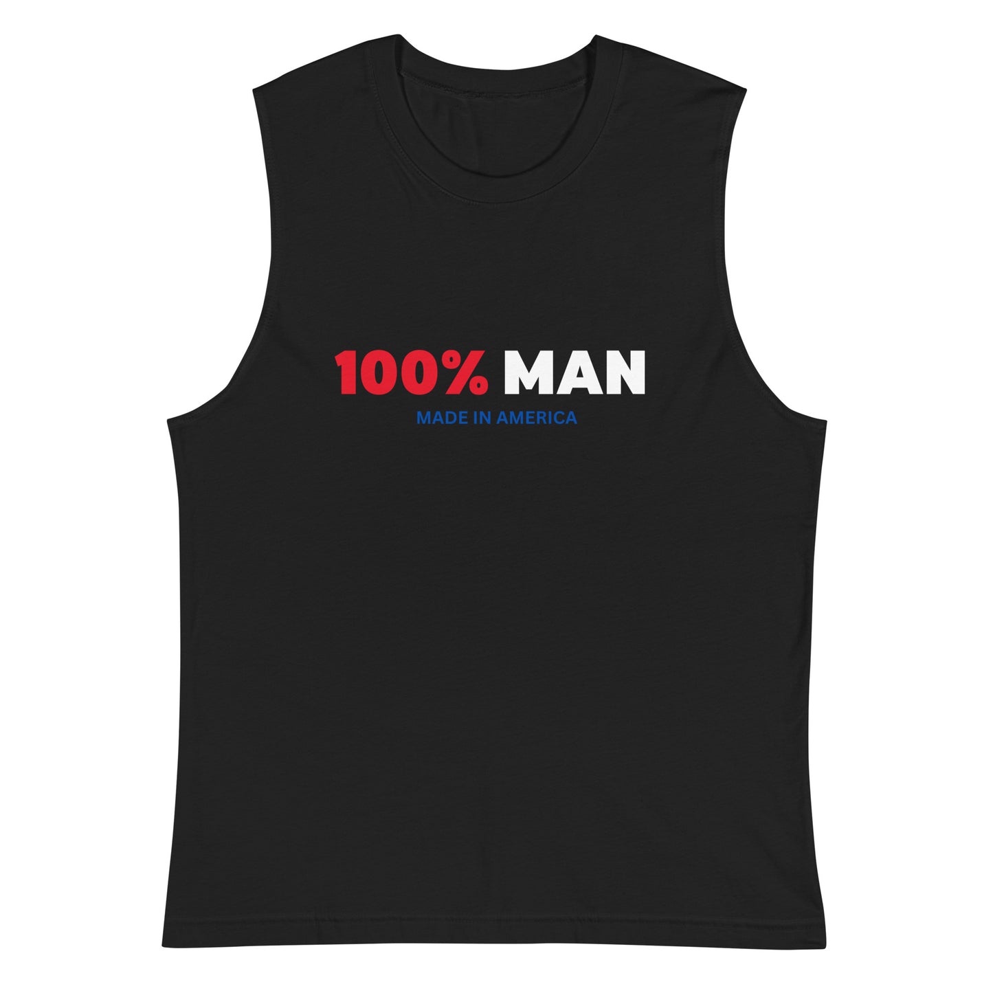 100% Man USA Muscle Shirt- Red, White & Blue Design