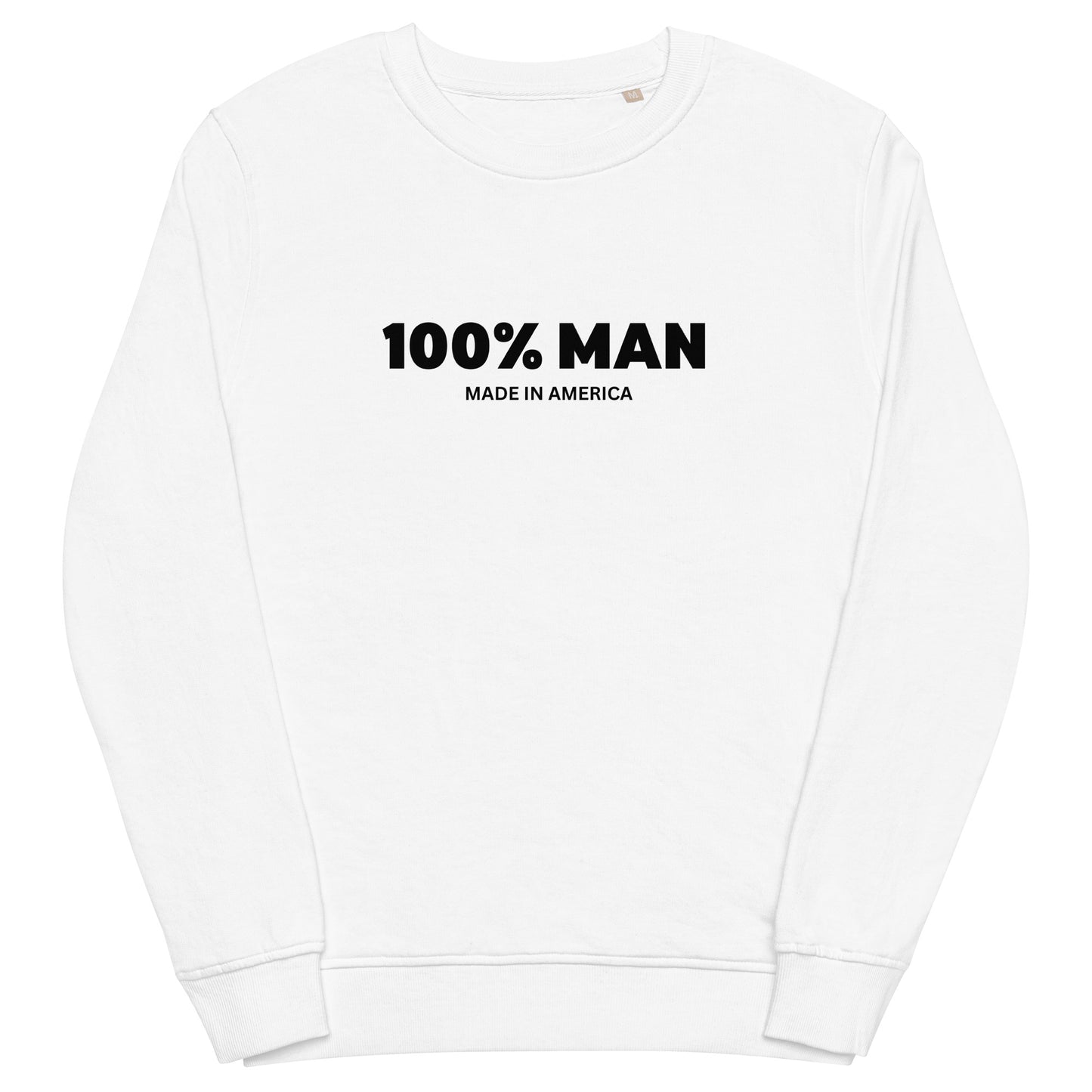 100% Man USA Organic Sweatshirt - Black Design