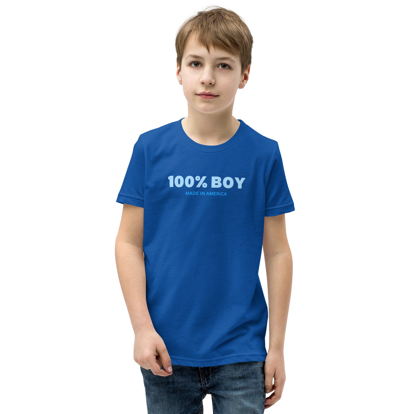 100% Boy USA Youth T-Shirt- Blue Design
