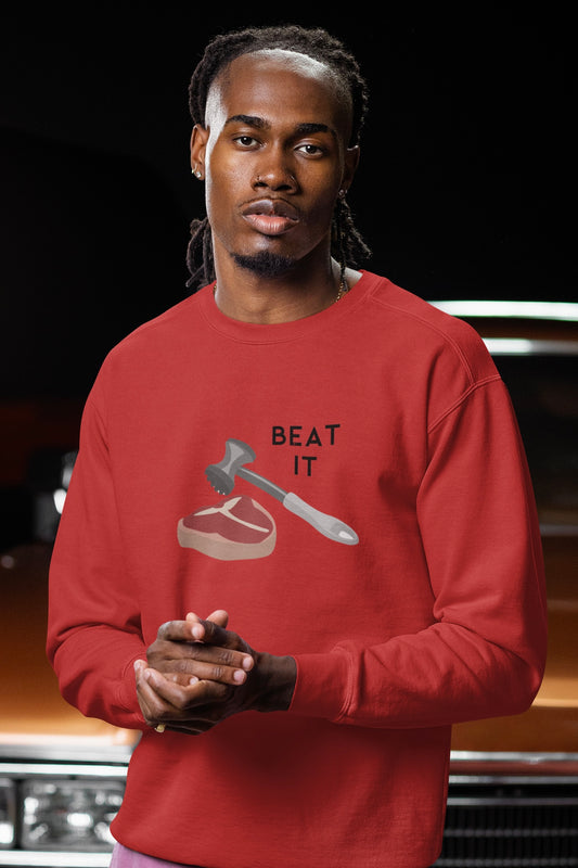 Beat It Heavyweight Crewneck Sweatshirt- Red