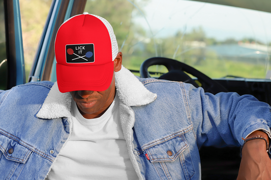Lick It White Mesh Foam Front Trucker Cap