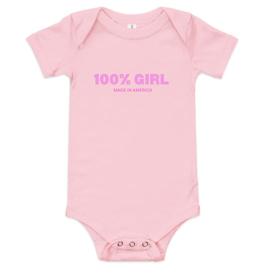 100% Girl USA Baby One Piece- Pink Design