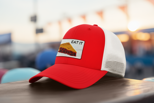 Eat It White Mesh Foam Front Trucker Cap